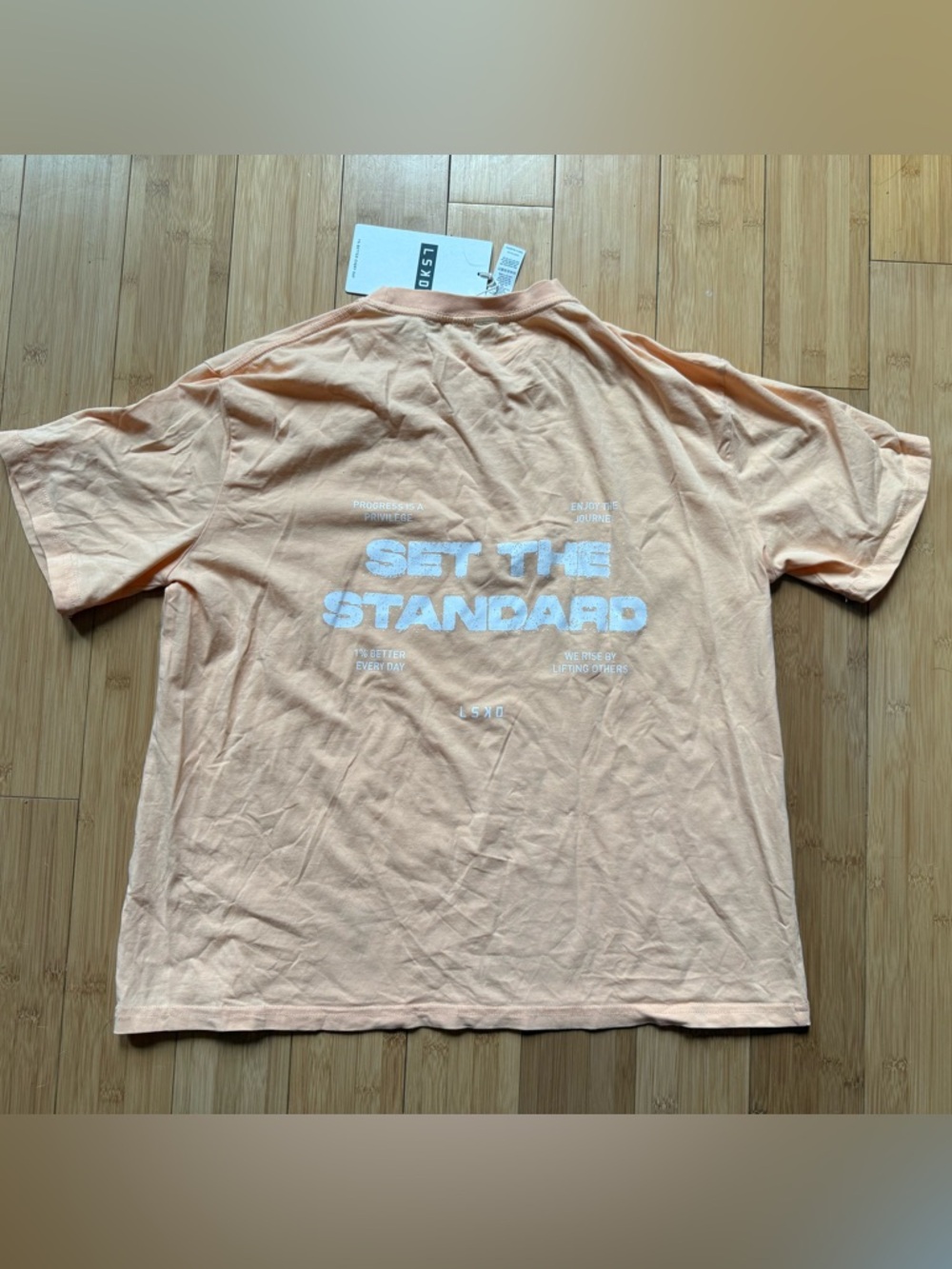 LSKD Go To Set The Standard Tee in Peach Fuzz